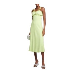 SIMKHAI Sevilla Crochet Ring Midi Dress in Lime NWT
